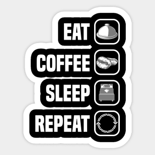 Eat Coffee Sleep Repeat Sticker